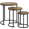 Nesting Coffee Tables Set of 3, Stacking Round Side Tables with Steel Frame for Living Room