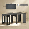 Extendable Dining Table, Expandable Kitchen Table for Small Spaces, Seats up to 6 People, Dark, Distressed Black