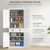 Long Standing Kitchen Cabinet w/ 2 Drawers MDF Board, White
