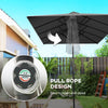 Double-Sided Patio Umbrella Parasol with Tilt, Adjustable Height, Vents and 12 Ribs, for Garden, Deck, Grey