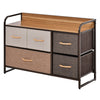 5-Bin Dresser Storage Tower Cabinet Organizer Unit, Easy Pull Fabric Bins with Metal Frame for Bedroom