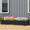 6 x 3 x 1ft Galvanized Raised Garden Bed, Reinforced Outdoor Planter Box with Open Bottom, Dark Grey