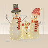 3-Piece Light Up Christmas Snowman Family Set of 3 Lighted Snowman Christmas Decoration for Indoor Outdoor