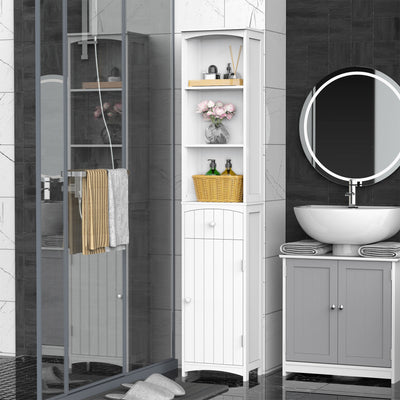 Tall Wooden Bathroom Cabinet Storage Organizer Kitchen Bedroom Decorative