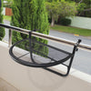 Adjustable Balcony Hanging Rail Table Metal Mounting Mini Wall Desk Storage Rack Outdoor Flower Stand, Black