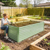 8' x 4' x 2' Raised Garden Bed, Galvanized Planter Box for Growing Flowers, Herbs and Vegetables, Light Green