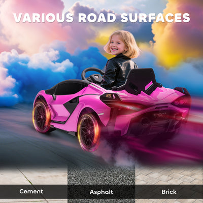 Compatible 12V Battery-powered Kids Electric Ride On Car Toy with Parental Remote Control Music Lights MP3 for 3-5 Years Old Pink