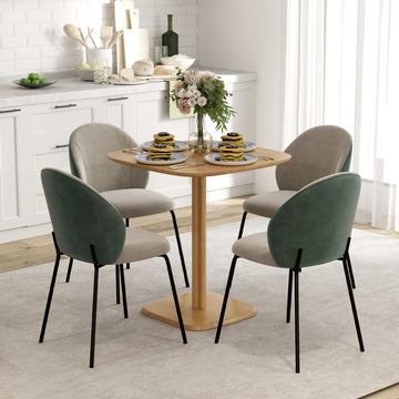 Dining Table for 4 People - Modern Kitchen Table with Wood-Effect Top, 27.6