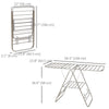 Clothes Drying Rack, 2-Tier Stainless Steel Foldable Laundry Rack with Adjustable Wings and Shoe Holders, Silver