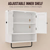 Wall Mounted Bathroom Cabinet, Bathroom Wall Cabinet with 2 Doors, Adjustable Shelf Storage, White