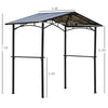 8' x 5' Hardtop Grill Gazebo Aluminium BBQ Canopy Gazebo Outdoor Canopy with Side Shelves