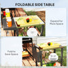 Outdoor Grill Cart w/ Foldable Side Table, 3-Tier Pizza Oven Stand w/ Stainless Steel Tabletop, Hooks, Wheels