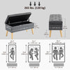 Storage Ottoman with Lid, Velvet Upholstered Storage Bench with Wood Legs for Living Room, Charcoal Grey
