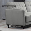 Convertible Bed with Couch, Button Tufted Fabric Sofa Bed with Adjustable Back for Living Room