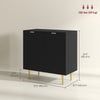 Modern Kitchen Storage Cabinet, Sideboard Buffet Cabinet with Adjustable Shelves and Metal Legs for Kitchen, Black