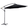 10' Deluxe Patio Umbrella Outdoor Market Parasol Banana Hanging Offset Sunshade Crank Cross Base Black
