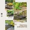 6FT Steel Garden Bridge with Safety Siderails, Decorative Arc Landscaping Bridge for Backyard Creek Stream Pond, Brown