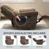 Power Recliner Chair, Fabric Upholstered Recliner Chair with USB Ports, Swivel and Rocking Function, Footrest, Espresso