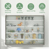 5-Tier Display Cabinet, Shot Glass Display Case, Glass Curio Cabinet with 2 Glass Doors and 4 Adjustable Shelves, White