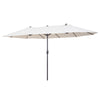 15ft Double-Sided Patio Umbrella Rectangular Parasol Sun Shelter Canopy Shade UV Protection w/ Hand Crank