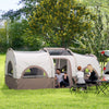 4 Person Camping Tent, 3 Room Cabin Tent, 3000mm Waterproof and UPF30+ with Sewn in Groundsheet and Carry Bag