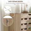 Shoe Cabinet, 21 Pair Shoe Storage Cabinet Organizer with 5-tier Double Door Cabinet and 5-tier Open Shelves, Beige