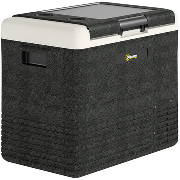 12 Volt Car Refrigerator, 53QT Car Fridge Electric Cooler, 12/24V DC and 100-240V AC, -68-68 ℉, Portable Refrigerator, Black