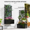Metal Raised Garden Bed with Privacy Panel, Freestanding or Wall Mounted Outdoor Planter Box for Garden, Patio