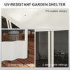 10' x 13' Outdoor Pergola, Wall Mounted Hardtop Lean-to Gazebo with 2 Curtains and 2 Nettings, UV Resistant, for Patio, Deck, Beige