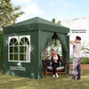 6.6'x6.6' Pop Up Canopy Tent with Sidewalls, Instant Sun Shelter Camping Gazebo with Carry Bag, Dark Green