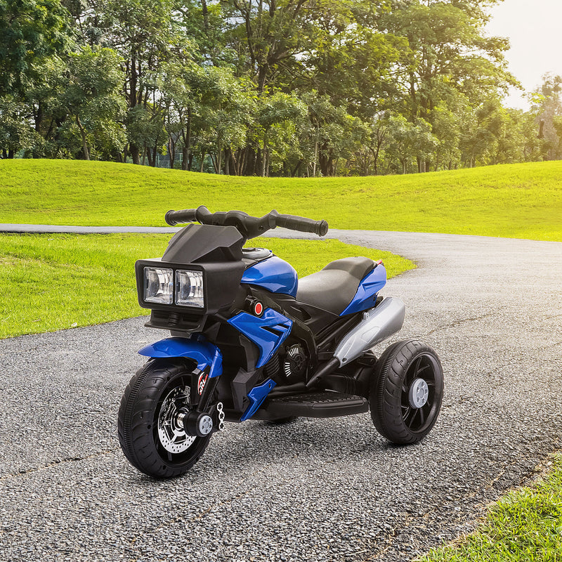 Kids Electric Pedal Motorcycle Ride-On Toy 6V Battery Powered w/ Music Horn Headlights Motorbike for Girls Boy Blue