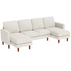 Sectional Sofa, Corduroy U Shaped Couch with Double Chaise and Spring Cushions, 2200lb Capacity
