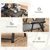 3 Pieces Patio Bistro Set, Outdoor Folding Table and Chairs Set, Metal Patio Furniture Set with Cup Holders