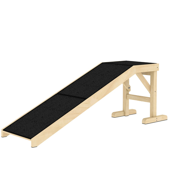 Pet Ramp Bed Steps for Dogs Cats Non-slip Carpet Top Platform Pine Wood 59
