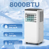 8000 BTU Portable 4-in-1 Air Conditioner with Cool, Dehumidifier, Fan, Sleep, WiFi Voice Remote Control