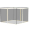 Replacement Mosquito Netting for Gazebo 10' x 10' Black Screen Walls for Canopy with Zippers, White