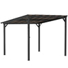 10' x 14' Hardtop Gazebo Wall-Mounted / Free Standing Outdoor Pergola with UPF 50+ & Waterproof Polycarbonate Roof