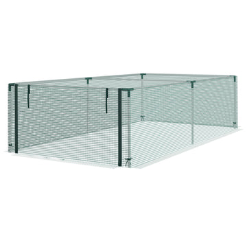 8' x 4' Plant Protection Cage with Zipper Roll-Up Door, Plant Protector from Animals with Galvanised Steel Frame