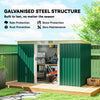 9x4 Outdoor Storage Shed Galvanized Steel Garden Shed with Foundation Kit, Ventilation & Doors, Green