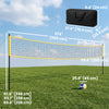 Soozier Portable Volleyball Net Set with Adjustable Height Steel Poles, Volleyball, Boundary Line and Carrying Bag for Outdoor