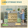 Qaba Kids Toy Organizers and Storage with 8 Removable Storage Bins and Bookshelf, White