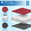 4 Person Insulated Ice Fishing Shelter, Pop-Up Portable Ice Fishing Tent with Carry Bag and Two Doors for -22℉, Red