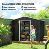 8' x 6' Outdoor Storage Shed, Metal Garden Tool Storage House with Lockable Sliding Doors and Vents for Backyard Patio Lawn