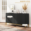 Sideboard Storage Cabinet with Adjustable Shelves, Soft-Close Doors, Kitchen Buffet Cabinet for Dining Room, Black