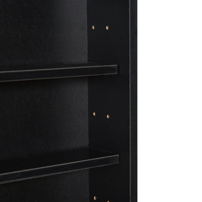 5-Tier Display Cabinet, Shot Glass Display Case, Glass Curio Cabinet with 2 Glass Doors and 4 Adjustable Shelves, Black