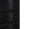 5-Tier Display Cabinet, Shot Glass Display Case, Glass Curio Cabinet with 2 Glass Doors and 4 Adjustable Shelves, Black