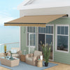 13' x 10' Retractable Awning, 280gsm UV Resistant Sunshade Shelter, for Deck, Balcony, Yard, Amber and Dark Grey