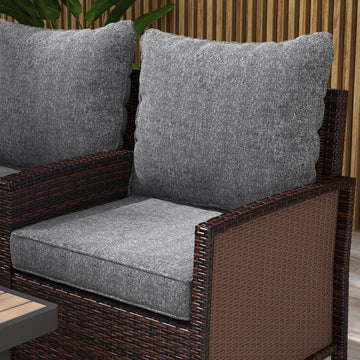 4-Piece Seat Cushion Pillows Replacement, Patio Chair Cushions Set with Back for Indoor Outdoor, Grey