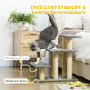 Cat Stairs with 2 Sisal Scratching Post for High Bed Couch, Adjustable 3-Tier Pet Stairs, White &