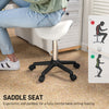 Saddle Stool, Adjustable Rolling Stool, White